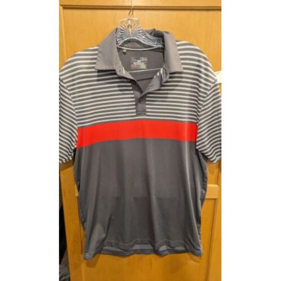 Under Armour Polo Shirt Gray Short Sleeve  Loose Fit Men's Medium‎ - Picture 1 of 3